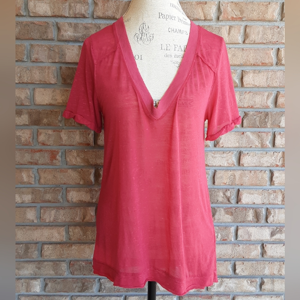 We the Free Short Sleeve Burnout Casual Top.